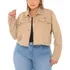 Jaqueta Jeans Feminina Parka Plus Size Casaco Longo Gg