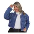 Jaqueta Jeans Feminina Plus Size Escura Premium Casual
