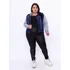 Jaqueta Jeans Feminina Plus Size Moletom Com Capuz
