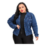 Jaqueta Jeans Feminina Plus