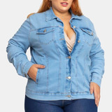 Jaqueta Jeans Feminina Plus