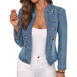 Jaqueta Jeans Feminina Slim