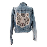 Jaqueta Jeans Feminina Tigre