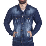 Jaqueta Jeans Masculina Destroyed
