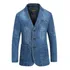 Jaqueta Jeans Masculina Slim Fit Blazer Com Bolsos Grandes