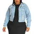 Jaqueta Jeans Plus Size Moda Feminina Blusa De Frio Desfiada