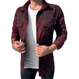 Jaqueta Jeans Sarja Slim Moda Masculina C Bolsos Premium