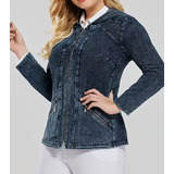 Jaqueta Jeans Slim Com