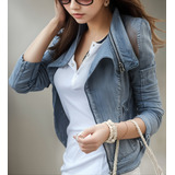 Jaqueta Jeans Slim Com
