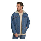 Jaqueta Jeans Trucker Com Forro Em Sherpa Dialogo Jeans Masc