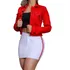 Jaqueta Manga Longa Feminina Vermelha Brim C/lycra Frio
