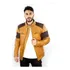Jaqueta Masculina Custom Hd Bege Motociclista Com Proteção