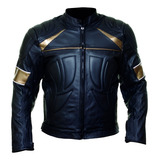 Jaqueta Masculina De Couro Motociclista 033 Dourado