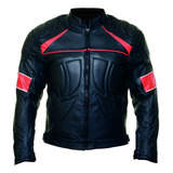 Jaqueta Masculina De Couro Motociclista 033 Vermelho