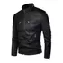 Jaqueta Masculina De Couro Slim Fit Casual Masculino