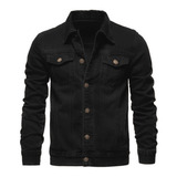 Jaqueta Masculina Preta E Azul Jeans Premium Denim