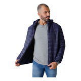 Jaqueta Masculina Puffer Capuz Nylon Impermeável