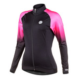 Jaqueta Mauro Ribeiro Feminina Intense Pink E Preta Ciclismo