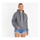 Jaqueta Moletom Flanelado Feminino Bolso Capuz Blusa De Frio