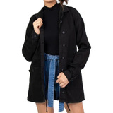 Jaqueta Parka Feminina Preta Lady Rock