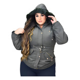 Jaqueta Parka Forrada Feminina Pelo Plus Size G1 G2 G3 G4 G5