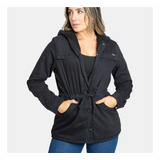 Jaqueta Parka Jeans Feminina Botões Comprida Denim Botoes