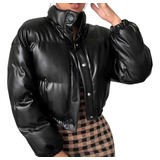 Jaqueta Puffer Couro Feminina