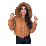 Jaqueta Puffer Couro Feminina