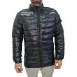 Jaqueta Puffer Em Nylon Com Bolsos Masculina