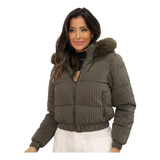 Jaqueta Puffer Feminina Cropped