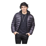 Jaqueta Puffer Impermeável Masculina Térmica Capuz Poliamida