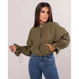 Jaqueta Verde Militar Viscose Bomber Feminina 90330