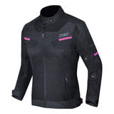 Jaqueta X11 Breeze Feminina Preto Rosa Moto Motoqueira