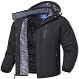Jaquetas Masculinas De Inverno Casacos Esportivos Ski Snow Windbreaker Jaquetas Impermeáveis Forradas De Lã Quente Preto XXG