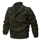 Jaquetas Masculinas Estilo Militar Com Zíper