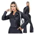 Jaquetinha Bomber Couro Fake Feminina Cirre Feminina Present