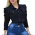 Jaquetinha Jaqueta Jeans Manga Longa Rasgadinha