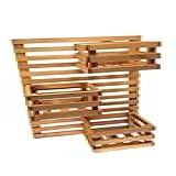 Jardim Vertical 60 X 40 Painel Madeira 3 Cachepots 18x20