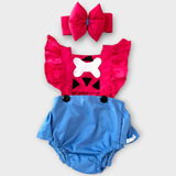 Jardineia Romper Moda Infantil Fantasia Mesversario Pedrita