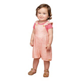 Jardineira Bebe Xadrez Coloritta