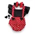 Jardineira Body Romper __ Vermelho Bolinhas  Faixa Seda 23
