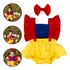 Jardineira Body Romper Baby Branca De Neve Tiara Mesversario