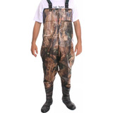 Jardineira Com Bota Acoplada Macacão Pesca Camuflada N 39