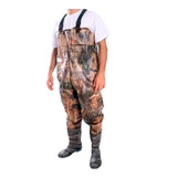 Jardineira Com Bota Acoplada Macacão Pesca Camuflada N 43