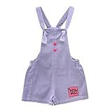 Jardineira Infantil Jeans Menina Lilás Lavanda Pink Macacão Short Verão Meninas De 1 A 3 Anos Lilás 