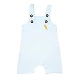 Jardineira Jeans Bebê Roupa Infantil Macacão Maternidade Bordado Ajuste Botões Em Madeira -BR- Idade- 2 Anos- BRANCO-