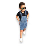 Jardineira Jeans Bermuda Short