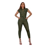 Jardineira Jeans Calça Jogger Macacão Feminina Promoção