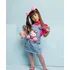 Jardineira Jeans Infantil Salopete Menina Ursinhos Carinhoso