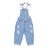 Jardineira Jeans Macaquinho Longo